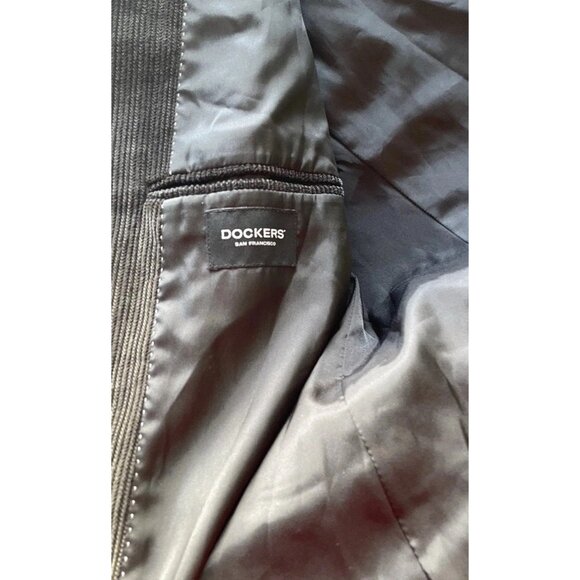 Vintage DOCKERS Jacket Men's Coat Long Green Army Button 90s Outdoor Size XL - Picture 7 of 11